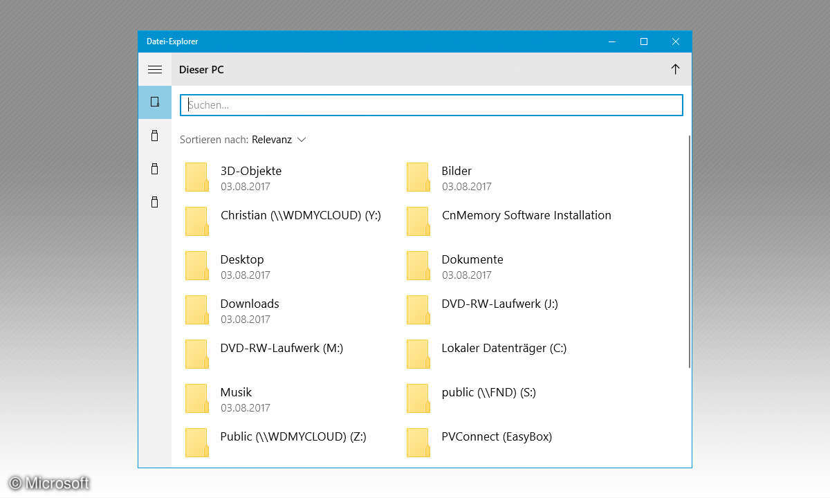 Windows Touchscreen-freundlicher Explorer