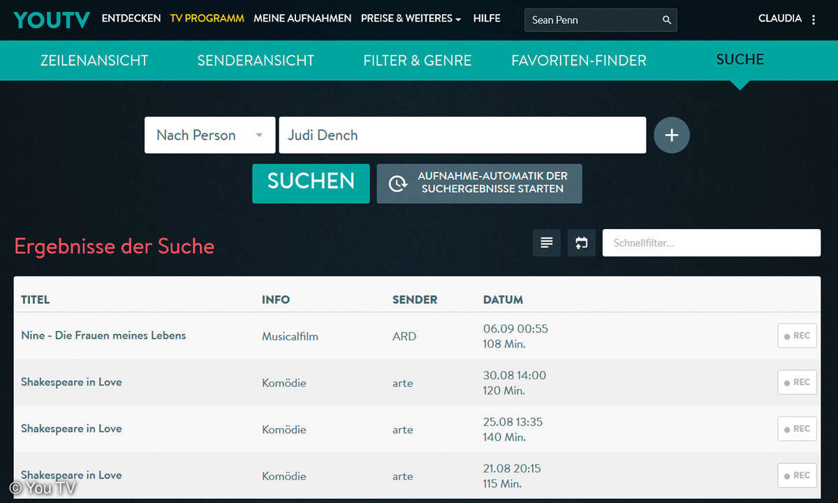 Online-Videorecorder - You TV