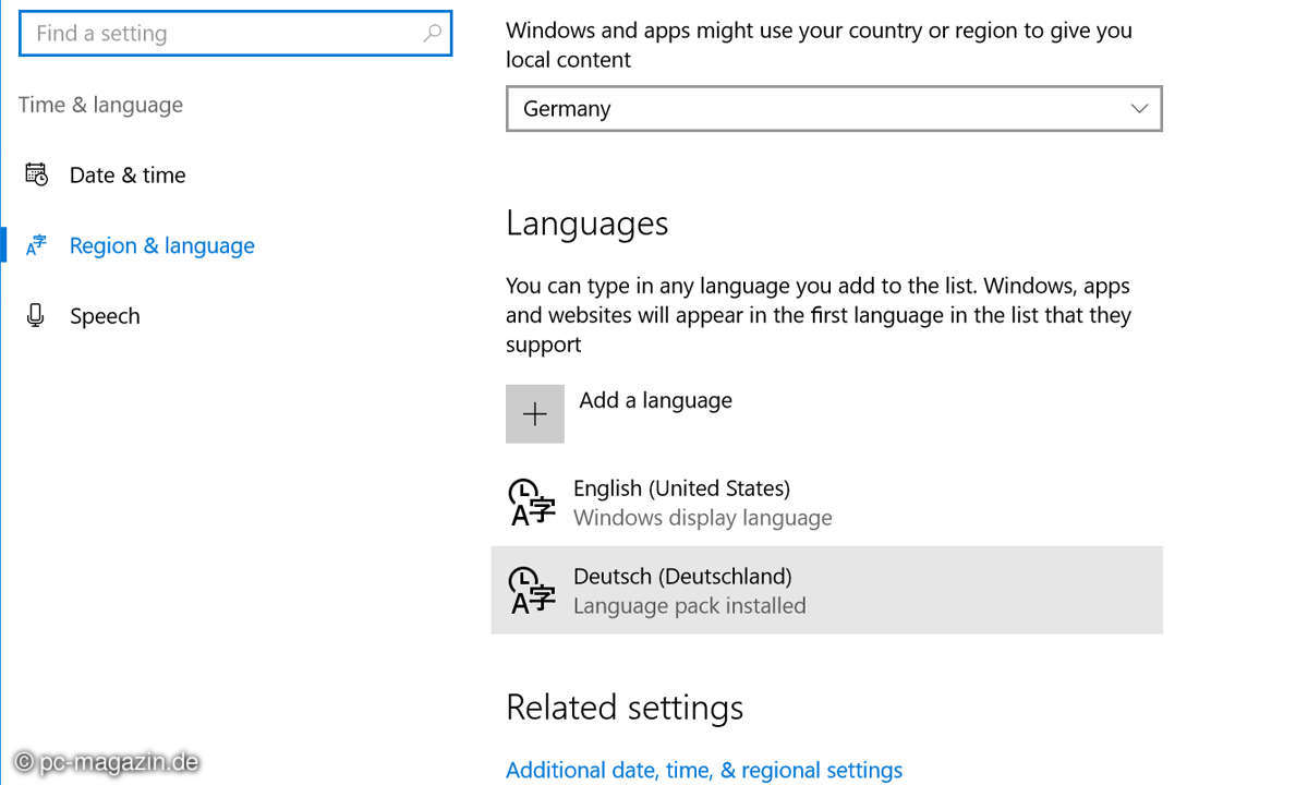 Windows Systemsprache umstellen