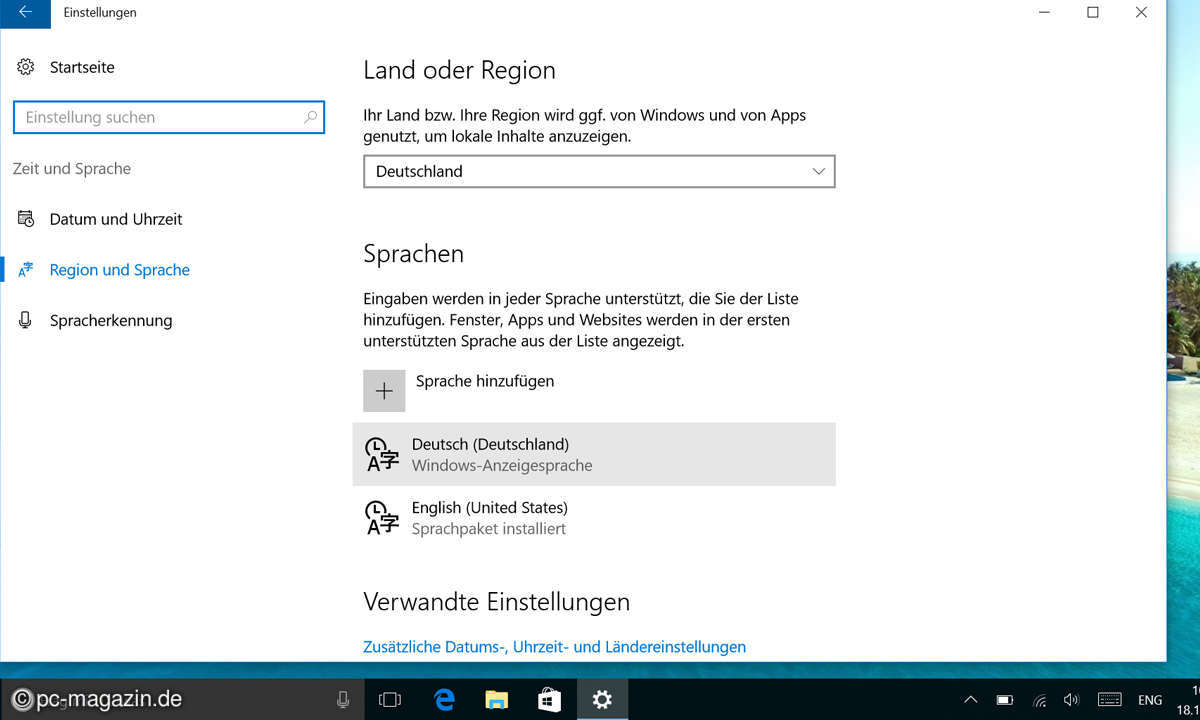 Windows Systemsprache umstellen