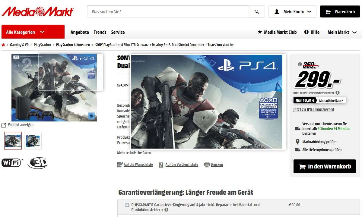 PS4 Angebot bei Media Markt