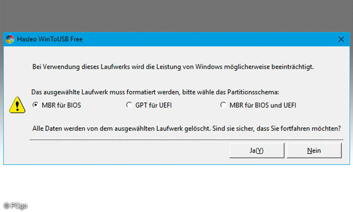 Windows 2 Go: USB-Stick installieren
