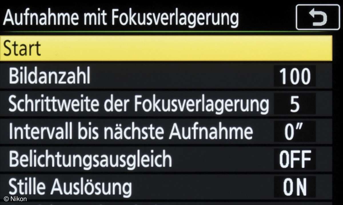 Nikon D 850 Fokusverlagerung