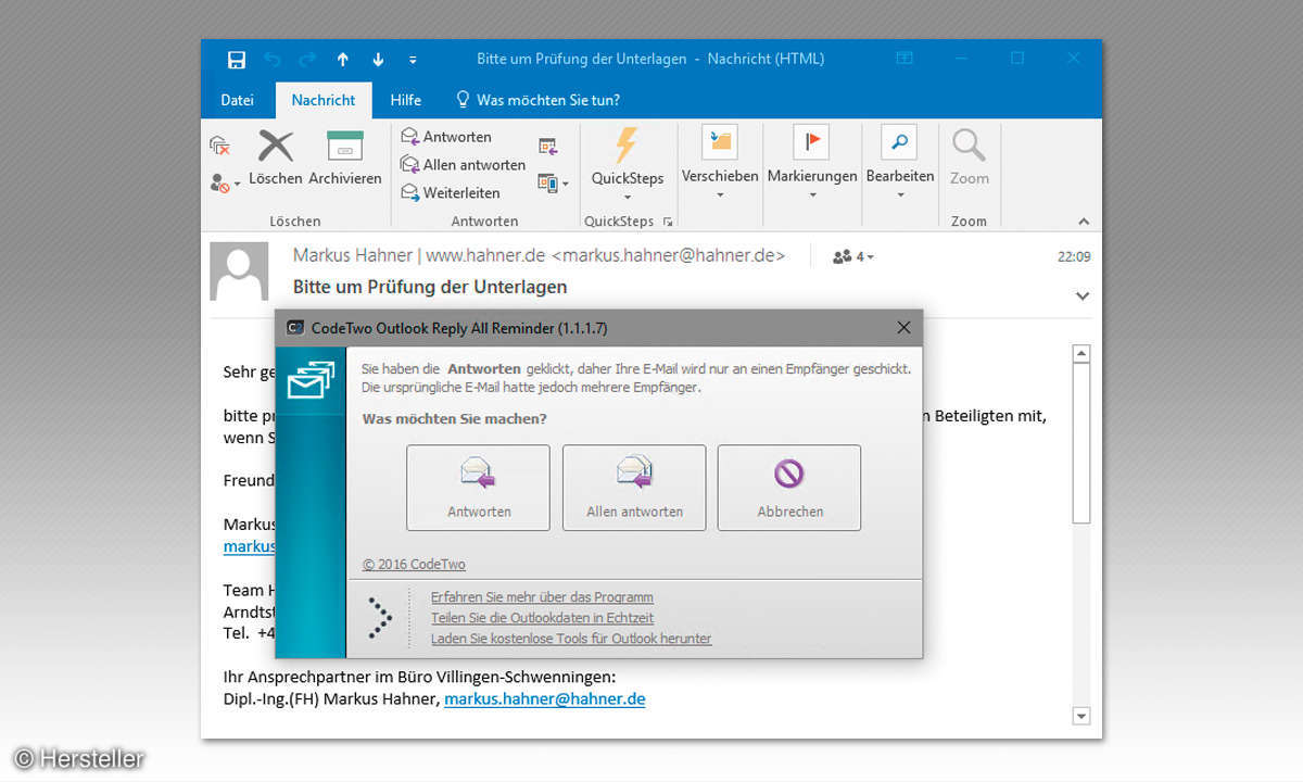 Outlook-Add-In Reply All Reminder