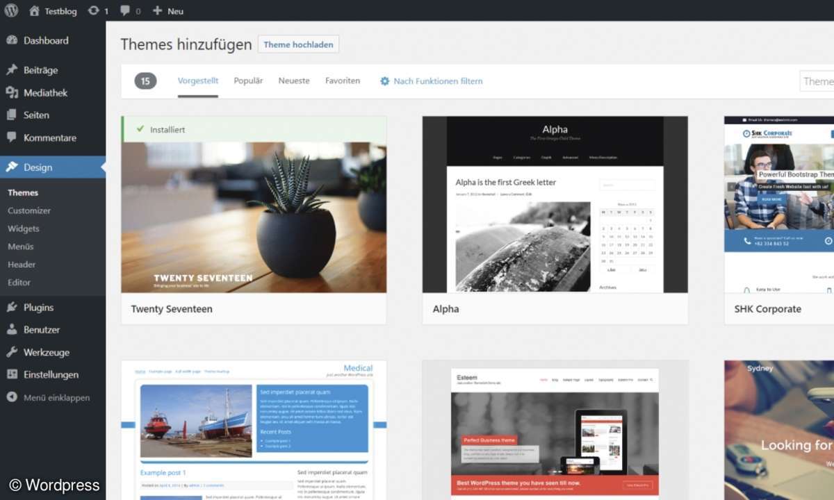 Theme Auswahl Wordpress