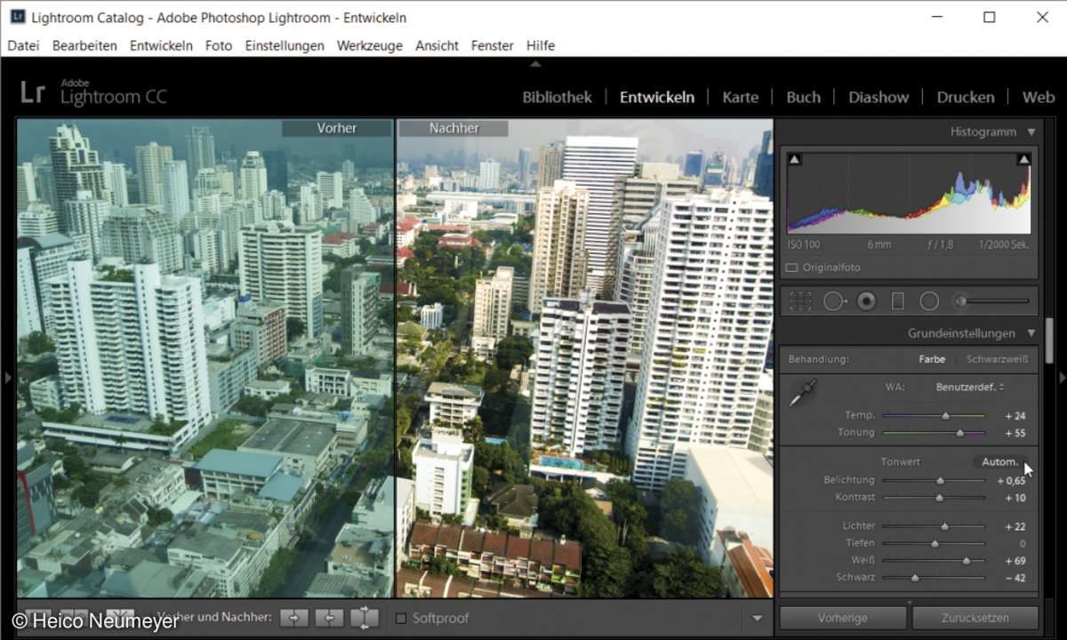 kontrastautomatik Lightroom