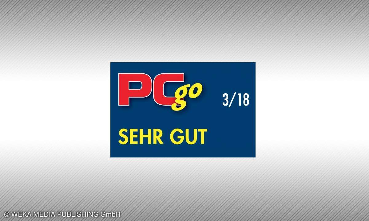 Testsiegel pcgo.de 3/2018 sehr gut