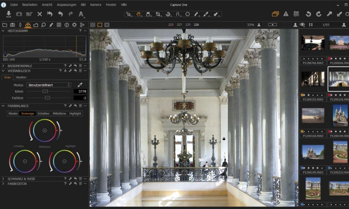 Capture One Pro Schärfe, Kontrast und Bildfarben