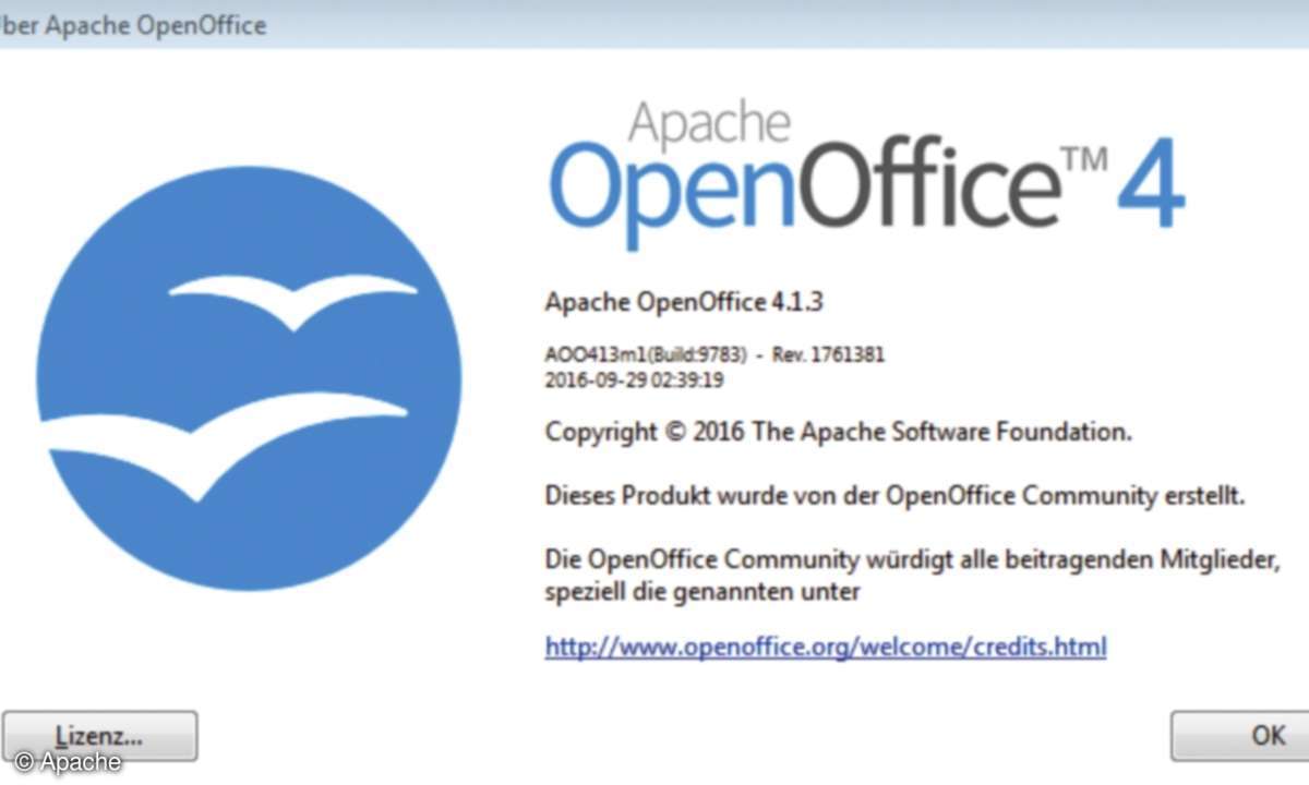 Apache OpenOffice Versionsnummer Hilfe