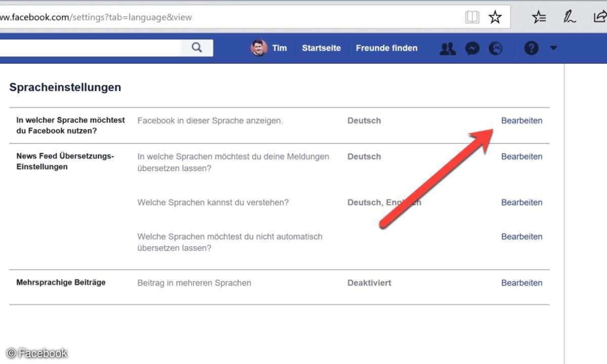 5 Facebook Spracheinstellung bearbeiten