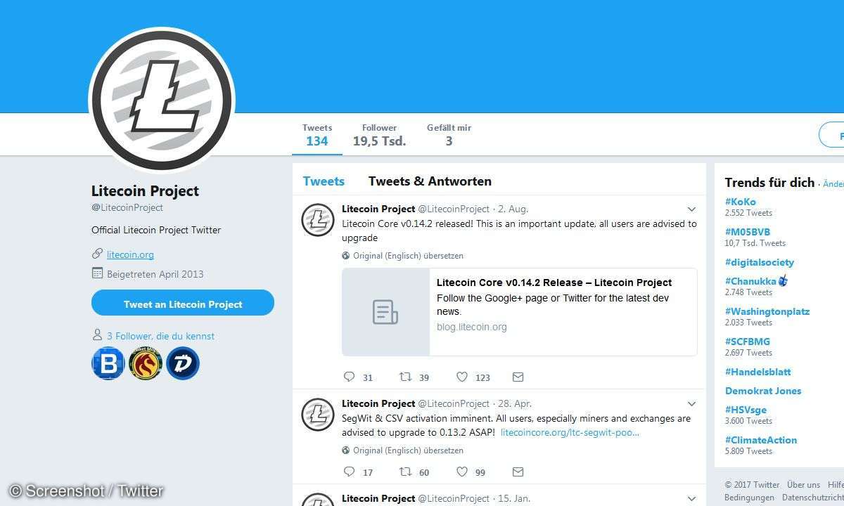Litecoin Kurs macht Coinbase zu schaffen