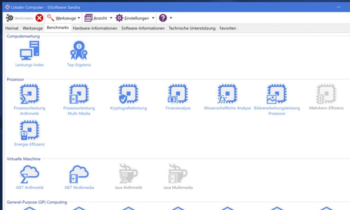 SiSoftware Sandra Benchmark-Tool