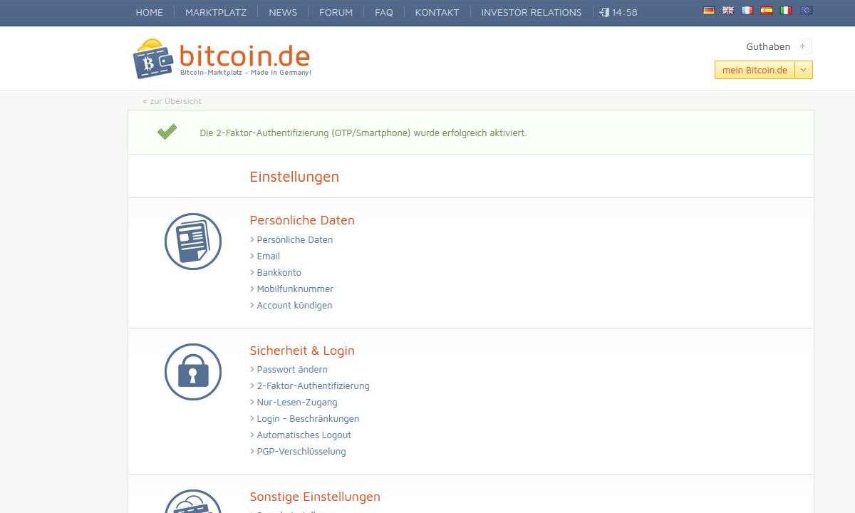 bitcoin.de Anleitung