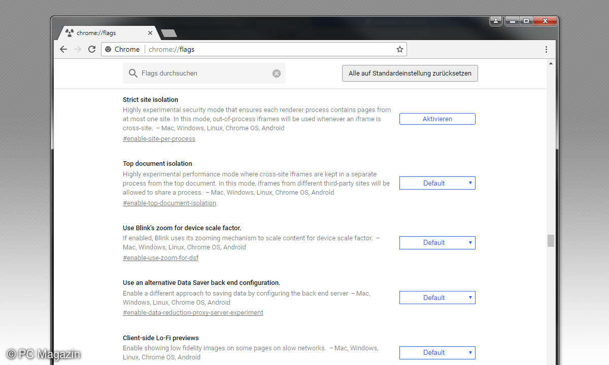 chrome meltdown spectre schutz aktivieren