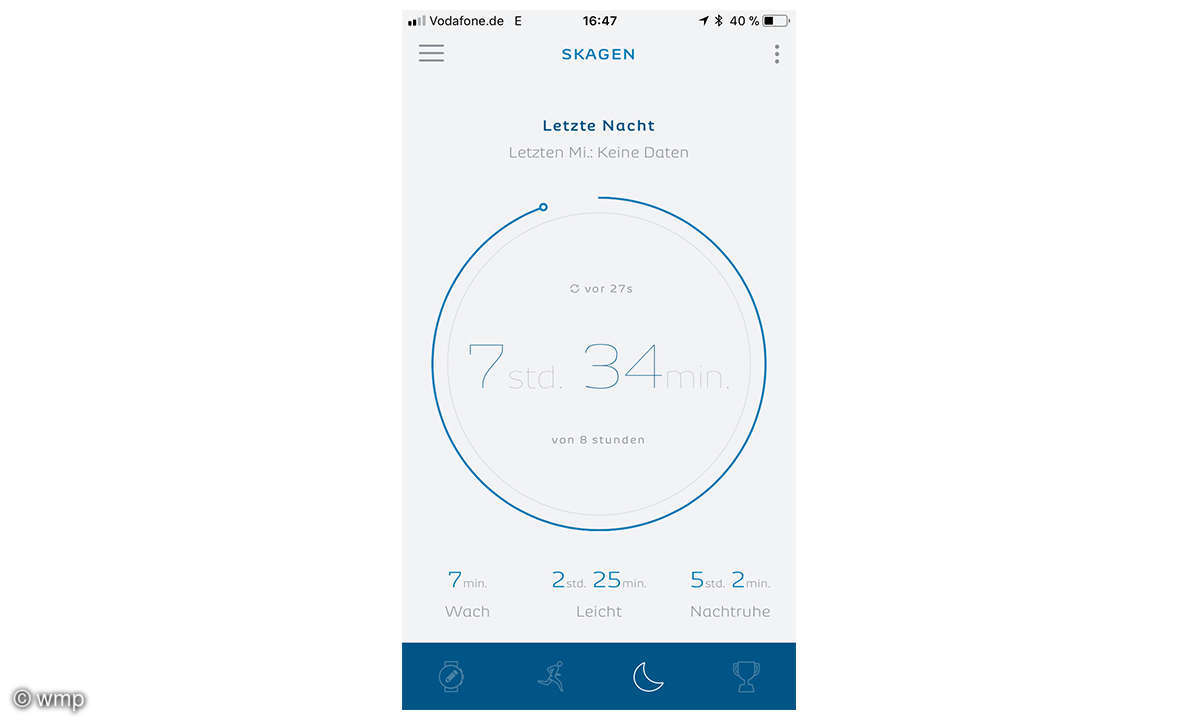 Skagen Smartwatch App Schlafdauer