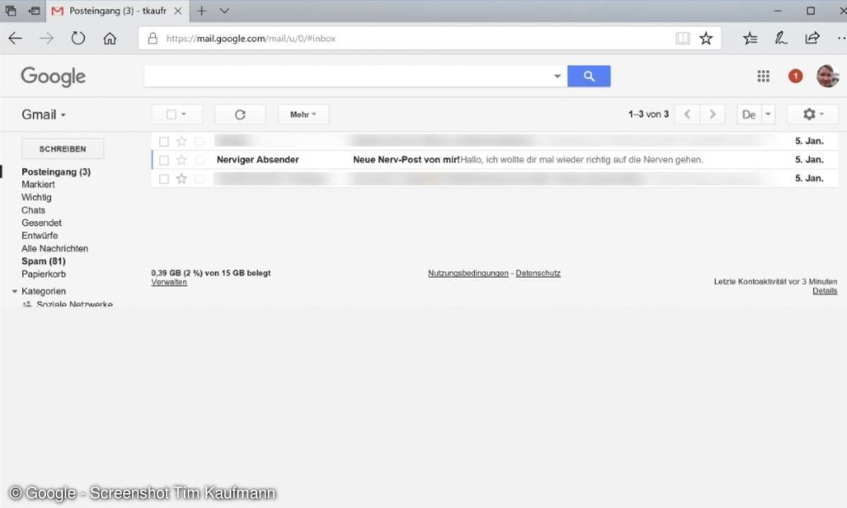 1 Google Mail Kontakte blockieren
