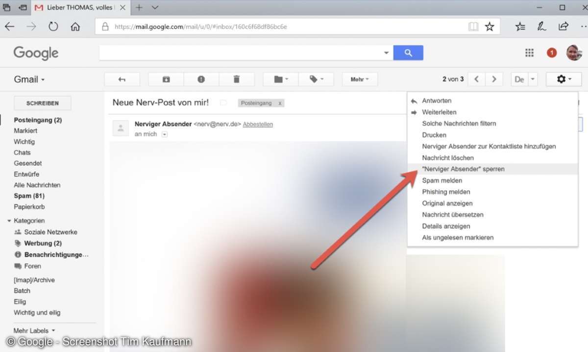 4 Google Mail Kontakte blockieren