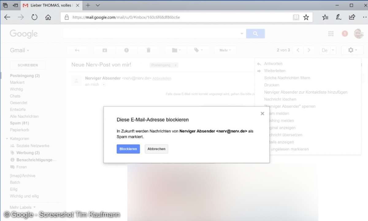 5 Google Mail Kontakte blockieren