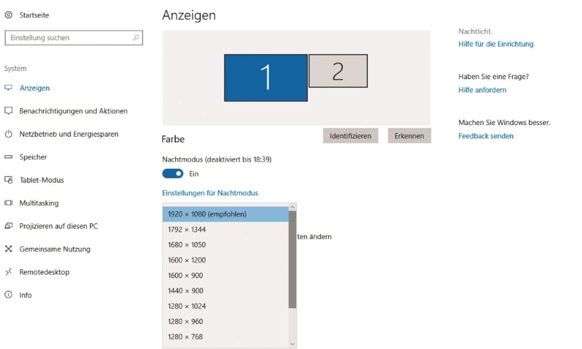 Windows 10 Fall Creators Treiber Auflösung