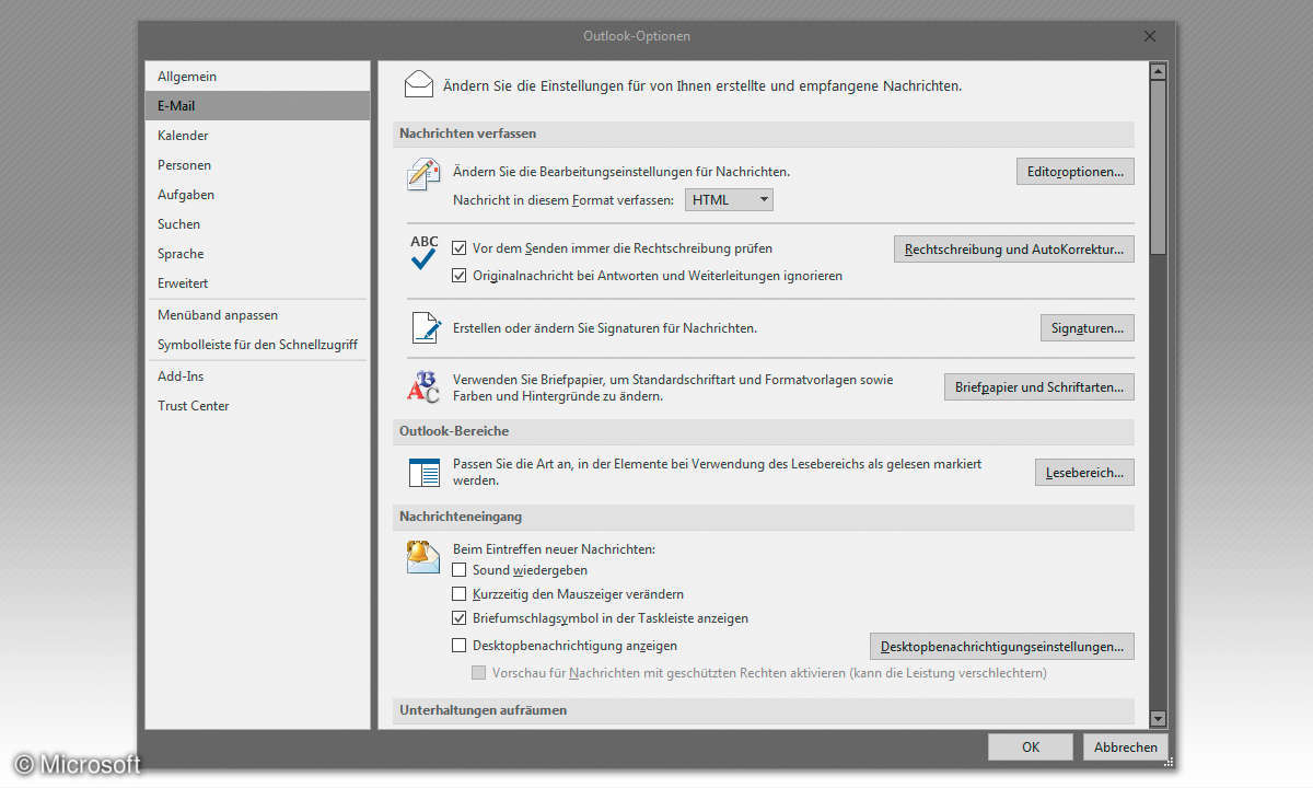 Outlook - Rechtschreibprüfung