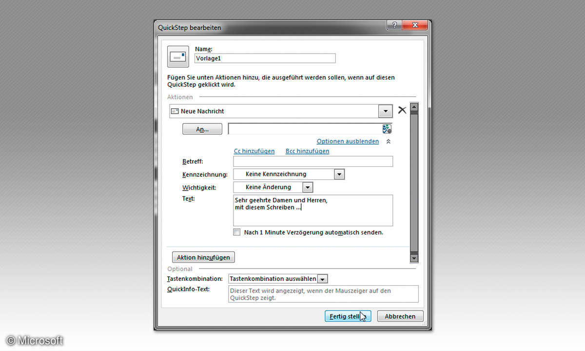 Outlook - Vorlagen erstellen