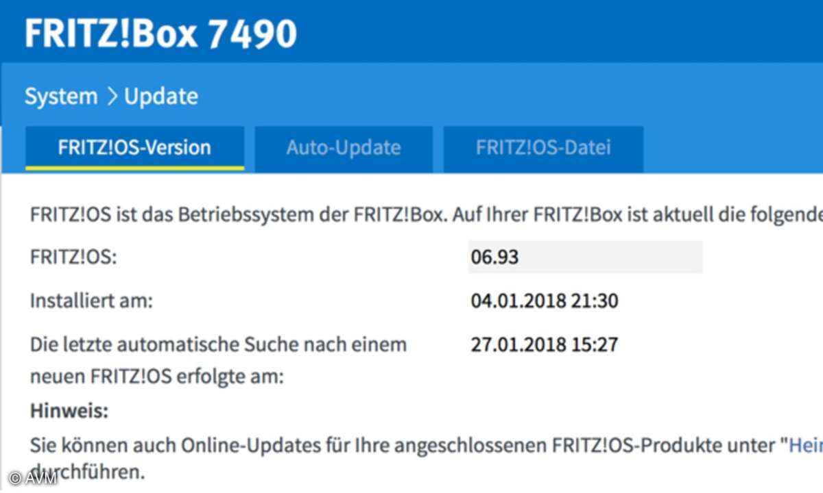 6 AVM Fritzbox Menü