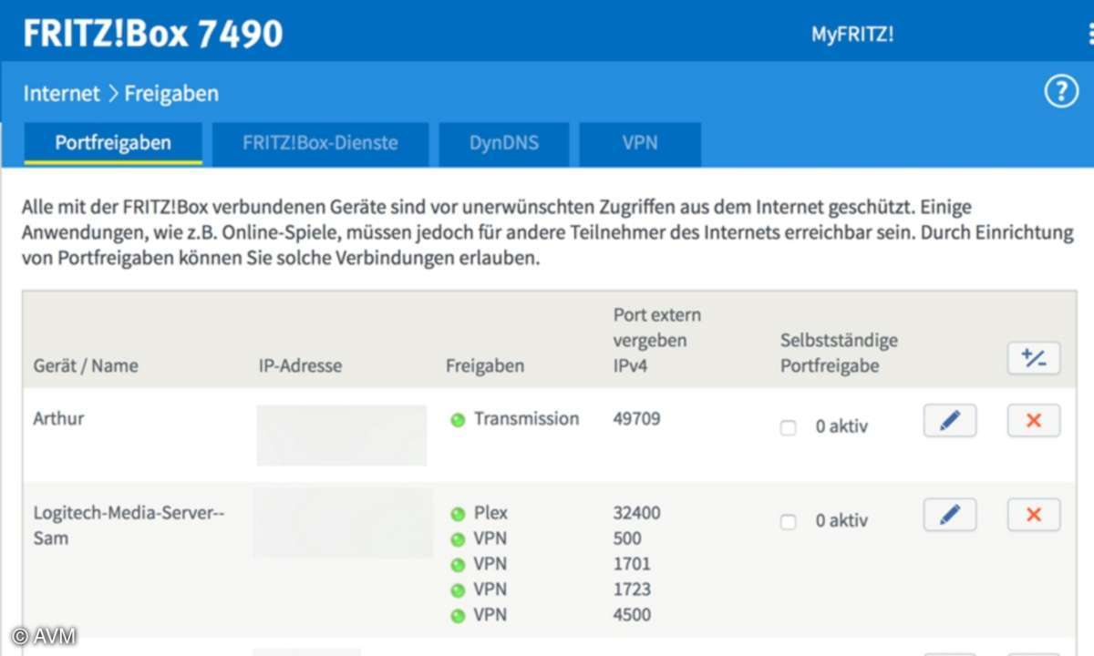 7 Fritzbox AVM Menü