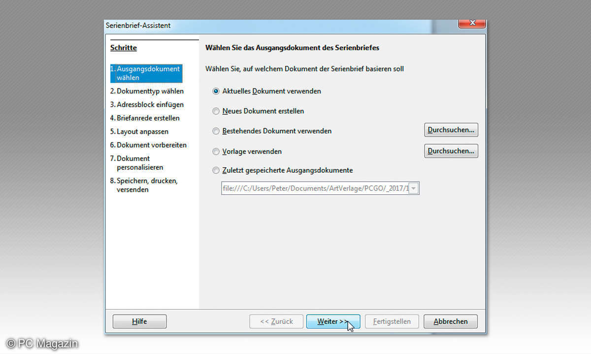 Open Office Serienbriefassistent