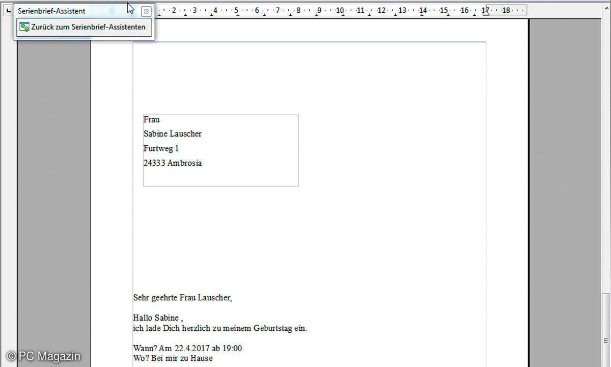 Open Office Serienbrief Beispiel