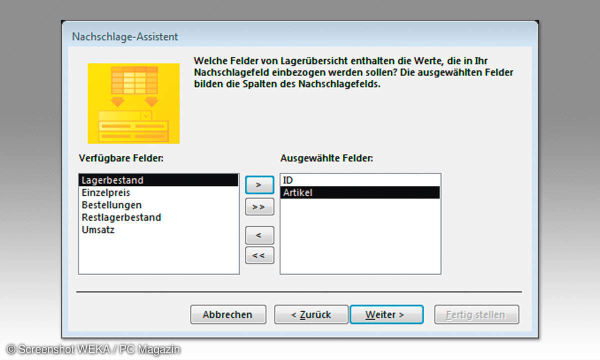 Access Nachschlageassistent
