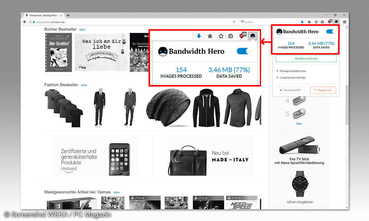 Internet beschleunigen: Bandwidth Hero