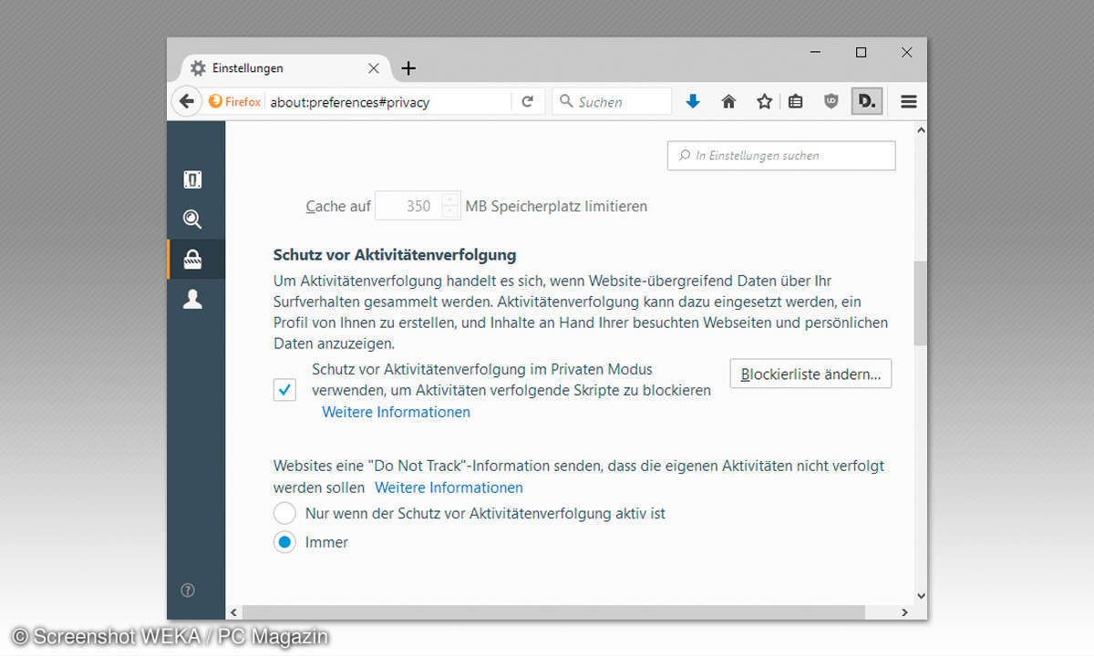Internet beschleunigen: Firefox 56 Einstellungen