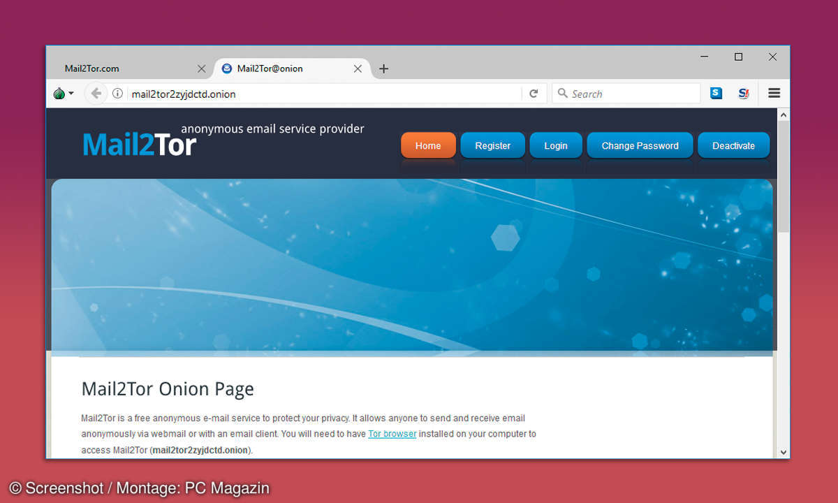 mail2tor service
