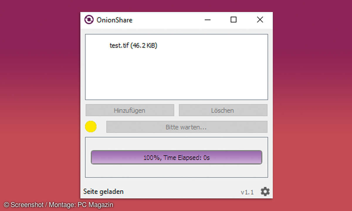 onionshare server starten