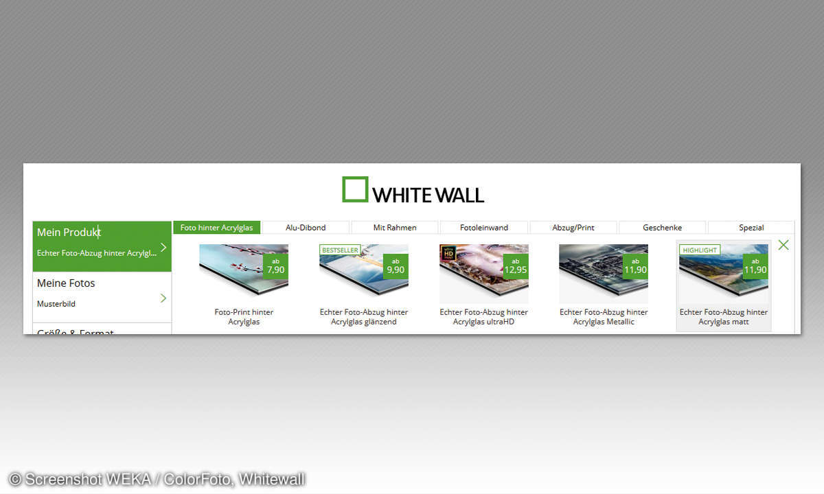 Großformatdruck auf Acrylglas: Whitewall Formate