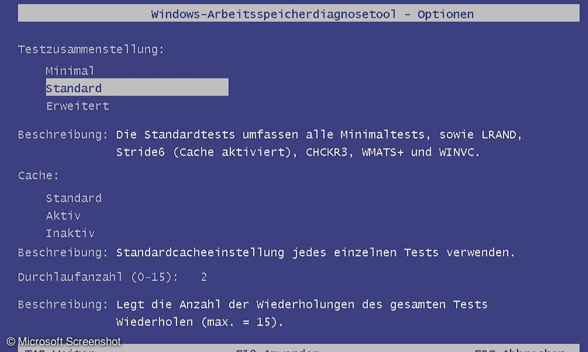 Windows Speicherdiagnose