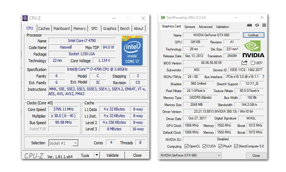 GPU-Z und CPU-Z testen