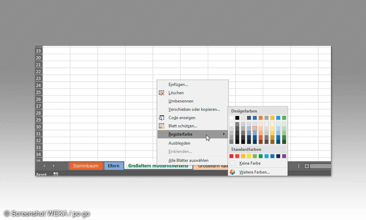 Excel Stammbaum - Struktur