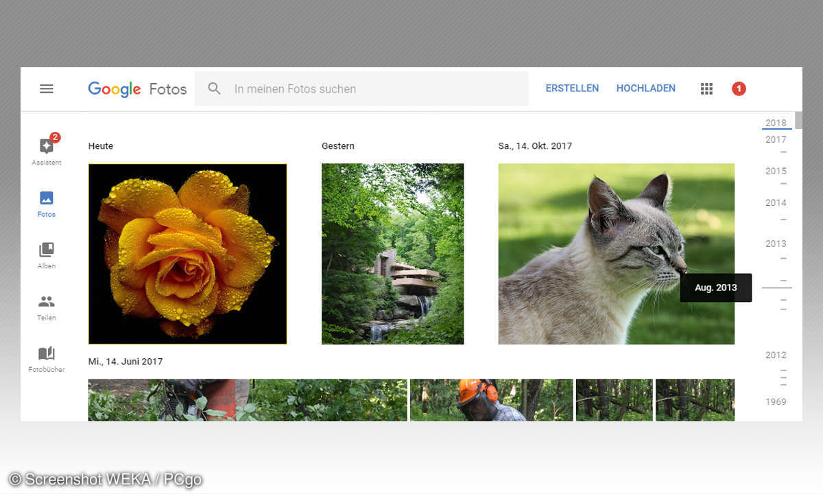 Google Fotos Bildverwaltung - Fotos oeffnen
