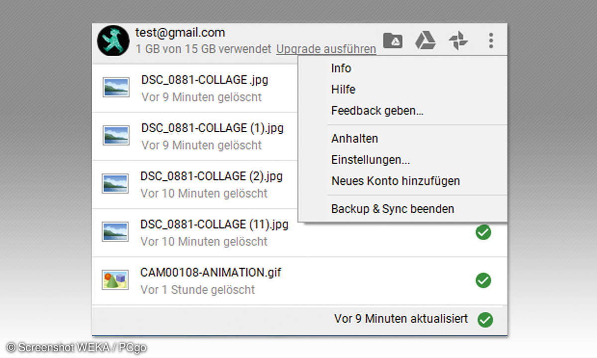 Google Fotos Bildverwaltung - infofenster google drive