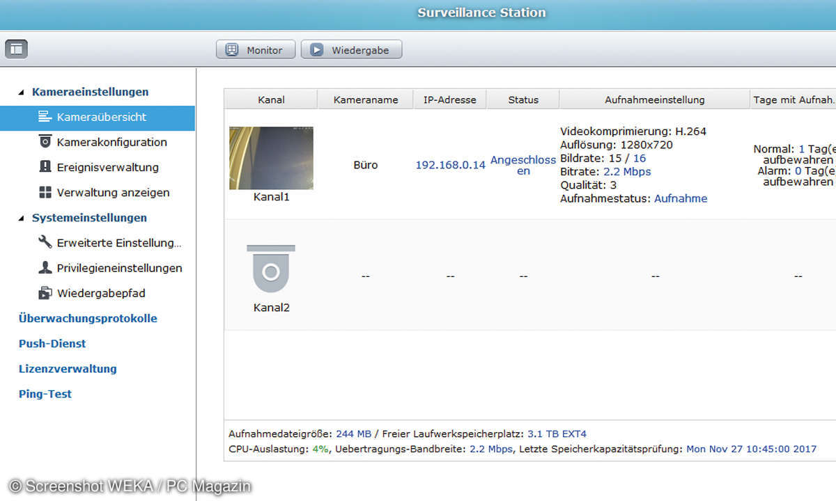 IP Kameras mit NAS steuern - surveillance station