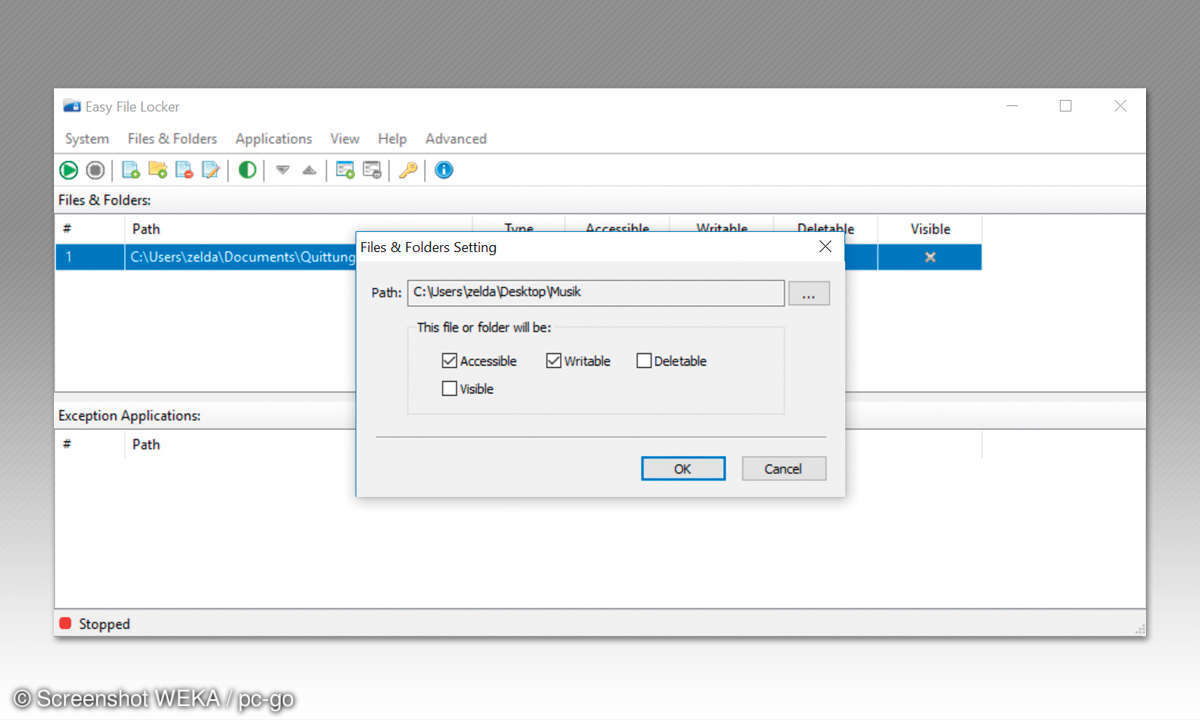 Dateien & Ordner verstecken: Easy FileLocker
