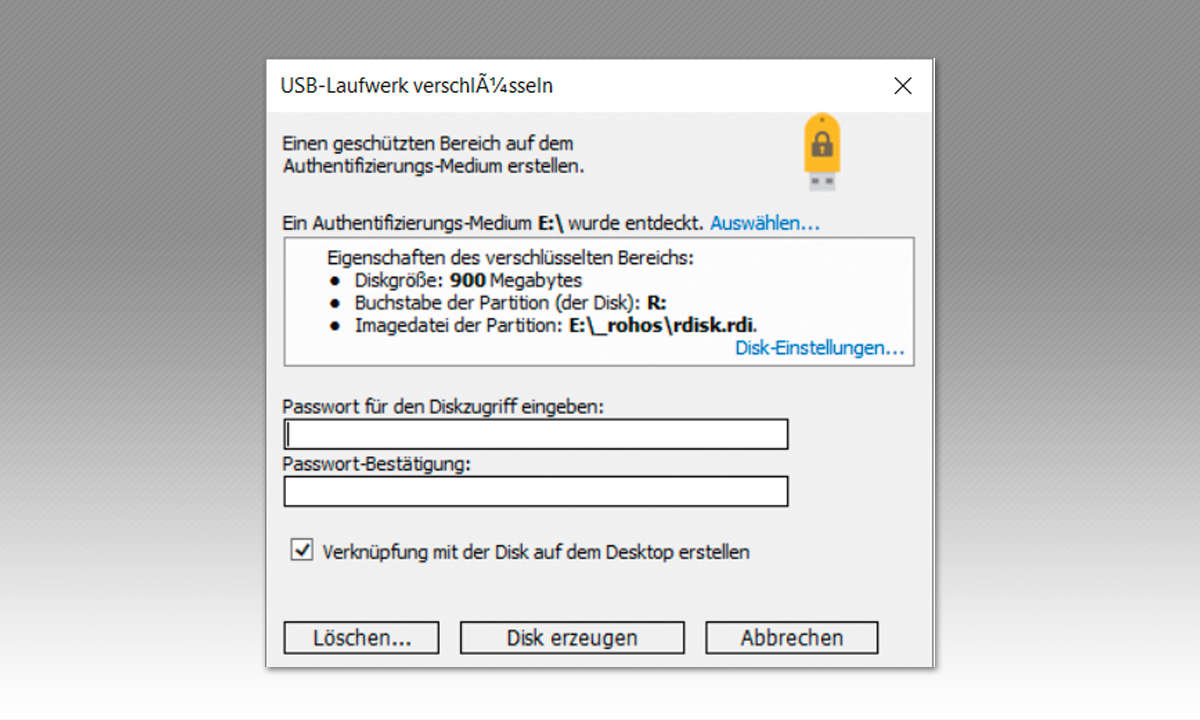 Dateien & Ordner verstecken: Rohos Mini Drive