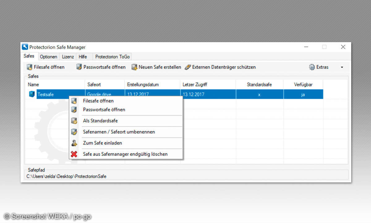 Dateien & Ordner verstecken: Protectorian Safe