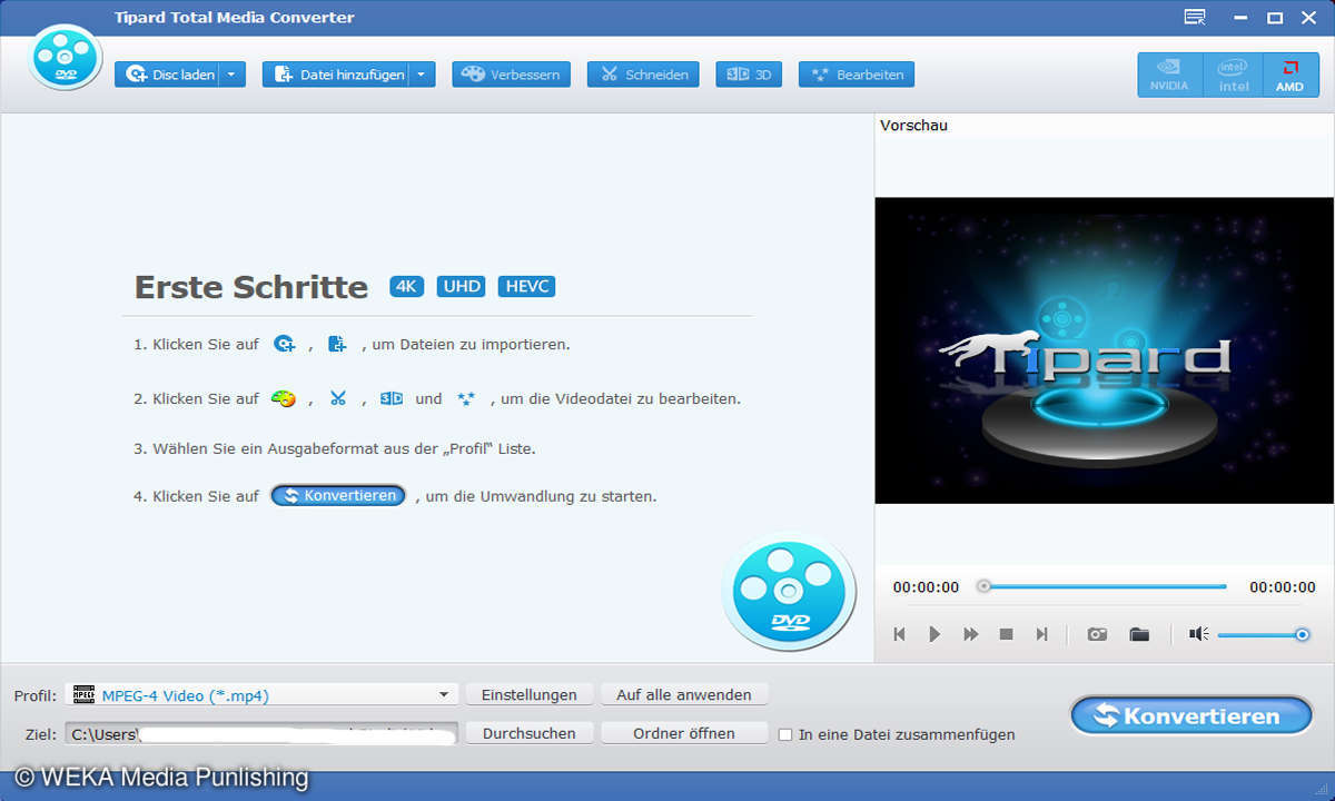 Tipard Total Media Converter - Startbearbeitungsfenster