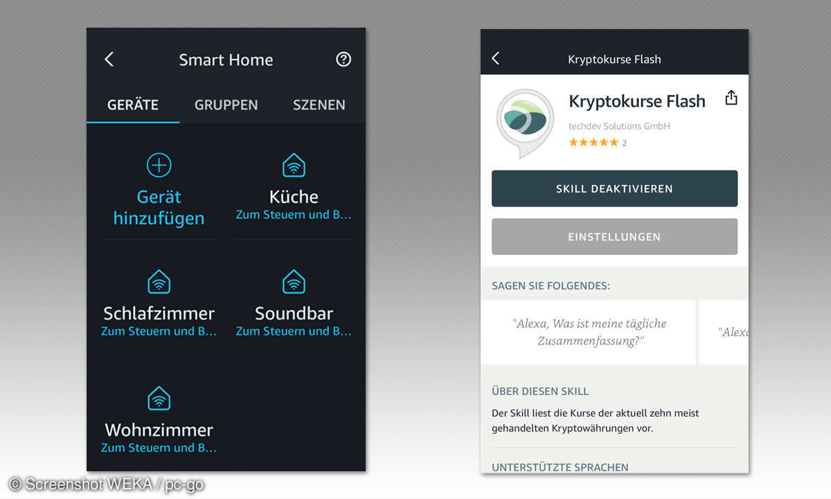 Alexa-Skills - Sonos, Kryptokurse