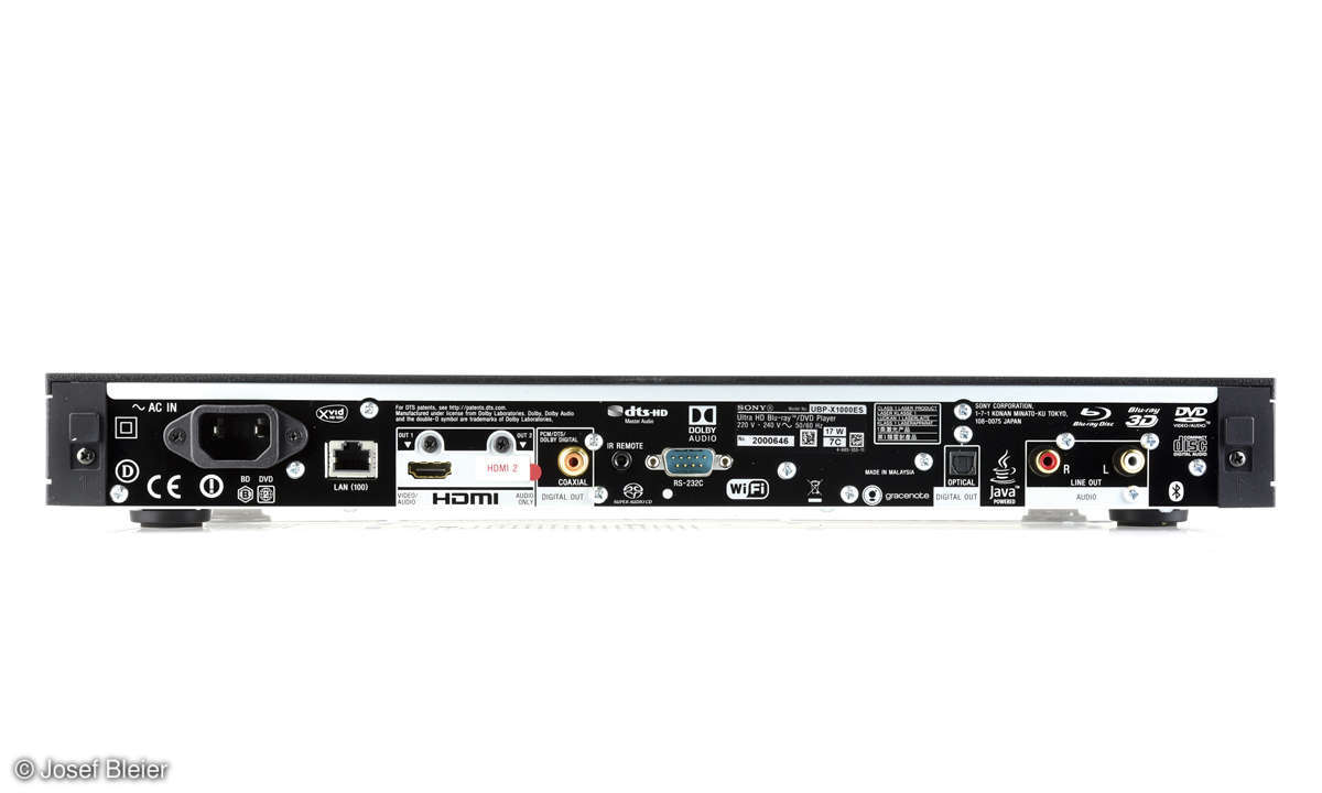 Sony UBP-X1000ES Anschlüsse