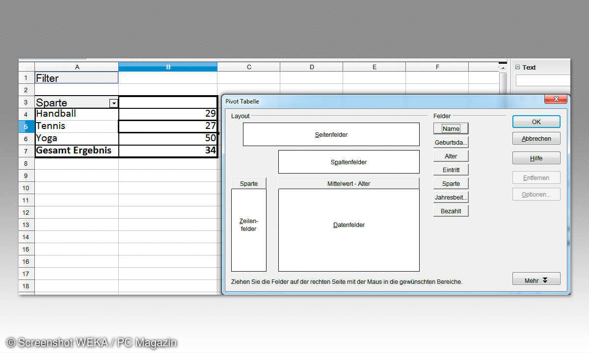 OpenOffice Calc - Pivot-Tabellen - Alter