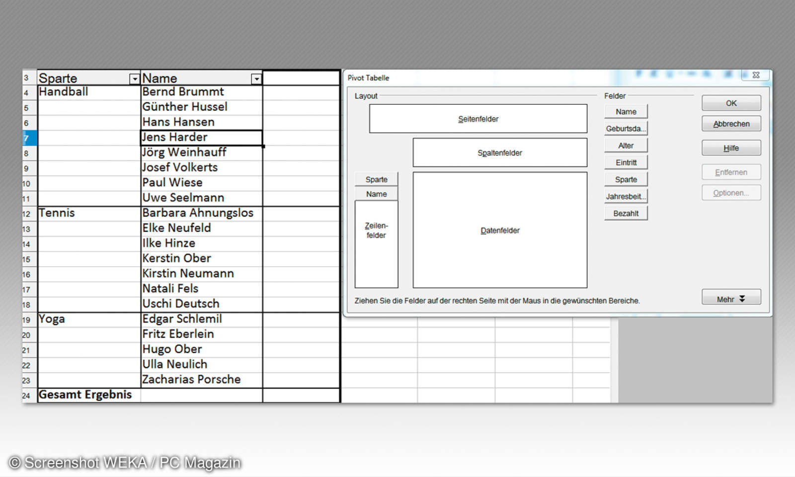 OpenOffice Calc Einführung in PivotTabellen connectliving