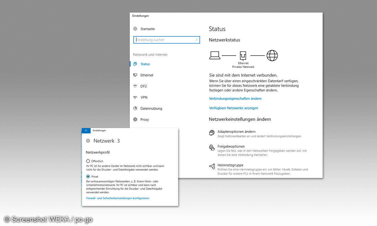 Windows 10 im lokalen Netzwerk - Verbindungseigenschaften